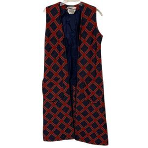 Miss Magnin Susan Thomas for Trevira VTG Sleeveless Duster Jacket Womens Size 12